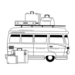 travel van with luggage icon