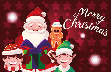 card of christmas with label merry christmas