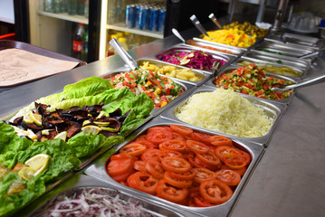 vegetables in restaurant