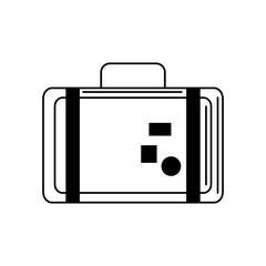 retro suitcase vacation travel icon
