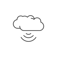 cloud computing wifi technology icon line design
