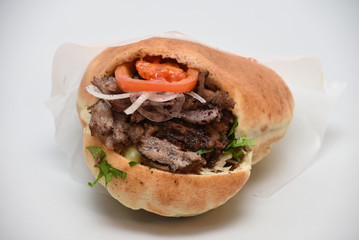 pita with meat and vegetables