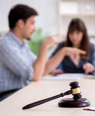 Female lawyer meeting with his male client in the office