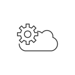 cloud computing gear technology icon line design