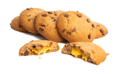 chocolate chip cookies isolated