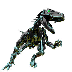 velociraptor robot in an agry attack