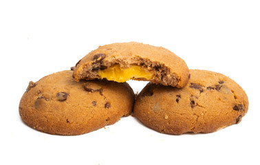 chocolate chip cookies isolated