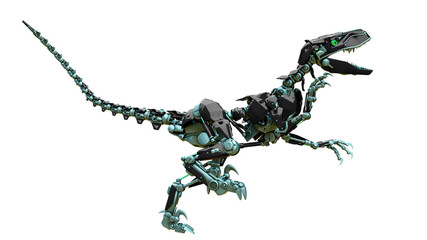 Fototapeta premium velociraptor robot running