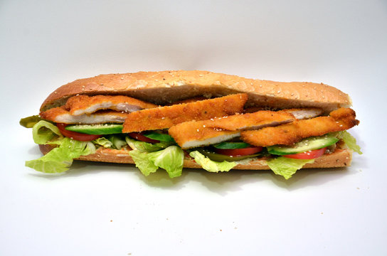 baguette - sandwich - chicken - meat