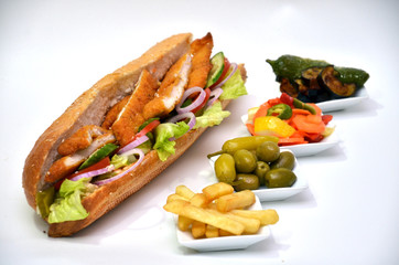 baguette - sandwich - chicken - meat