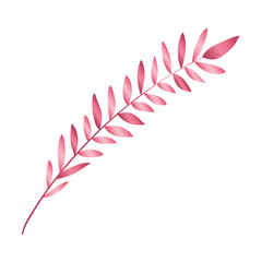 branch with leafs pink decorative icon