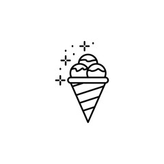 Ice cream, frozen icon. Element of Food and Drink icon. Thin line icon