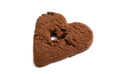 chocolate hearts cookies isolated