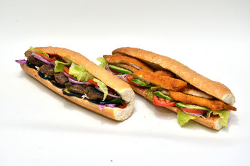 baguette - sandwich - chicken - meat