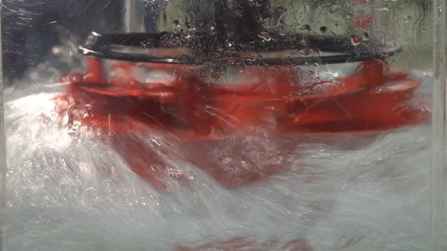 Environmental protection, illustration of operation of the aerator to saturate the water with air