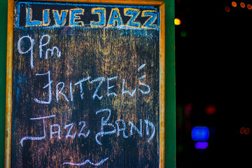 Live Jazz sign