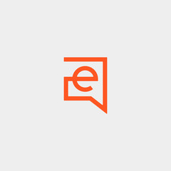 Letter E Chat Logo Template Vector Design