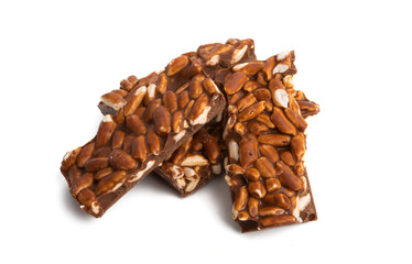 chocolate with popped rice isolated