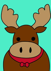 Cute deer in scarf Christmas card