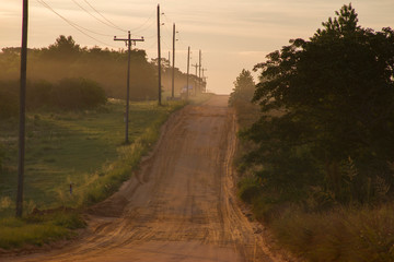 Long red clay road