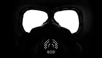 Gas mask respirator inner view.