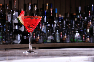 Cocktail with watermelon