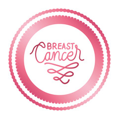 breast cancer campaign calligraphy lettering in circular frame