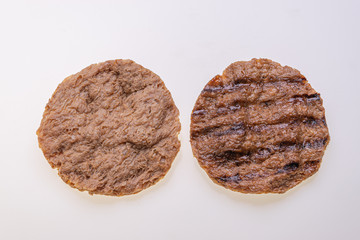 Vegan patties isolated on white background