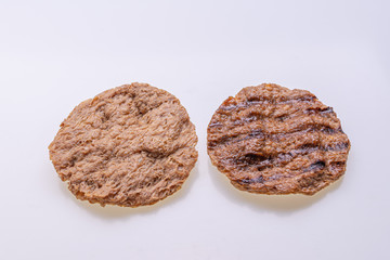 Vegan patties isolated on white background