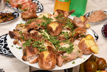 grilled chicken with vegetables