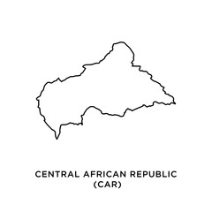CENTRAL AFRICAN REPUBLIC (CAR) map vector design template