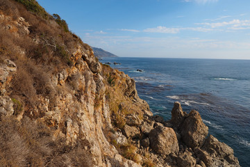 Big Sur Coast of Monterey County, California on autumn afternoon near Julia Pfeiffer State Park.