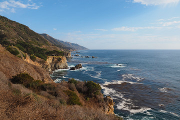 Big Sur Coast of Monterey County, California on autumn afternoon near Julia Pfeiffer State Park.