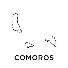 Comoros map vector design template