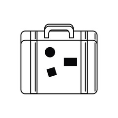 vintage suitcase vacation travel icon