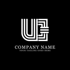UQ initial logo designs, creative monogram logo template
