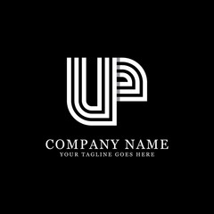 UP initial logo designs, creative monogram logo template