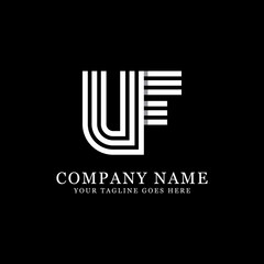 UF initial logo designs, creative monogram logo template