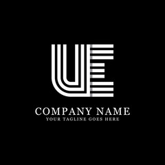UE initial logo designs, creative monogram logo template