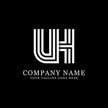 UH initial logo designs, creative monogram logo template