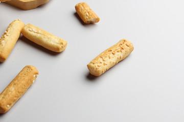 breadsticks glassware gray background