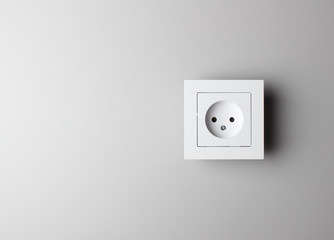 power socket on gray background