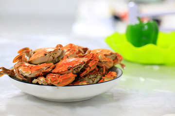 The crab is on the table