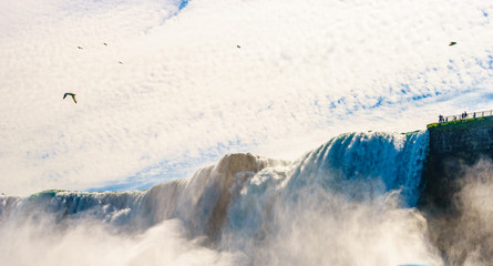 Water rushing over Niagara Falls