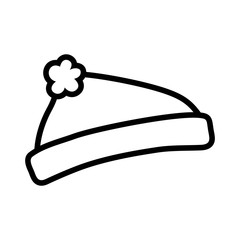 warm hat on white background line style