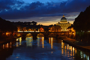 Night of Vatican city