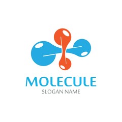 DNA Molecule atom logo abstract technology design vector