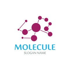 DNA Molecule atom logo abstract technology design vector