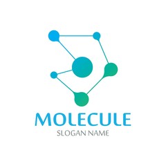 DNA Molecule atom logo abstract technology design vector