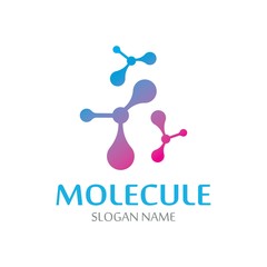 DNA Molecule atom logo abstract technology design vector